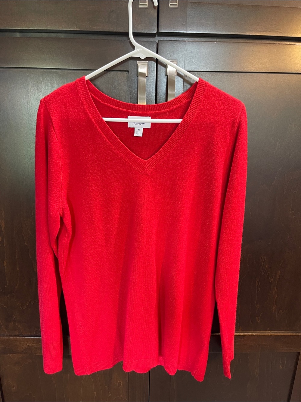 V-Neck Sweater in Bright Red. NWOT, never worn.